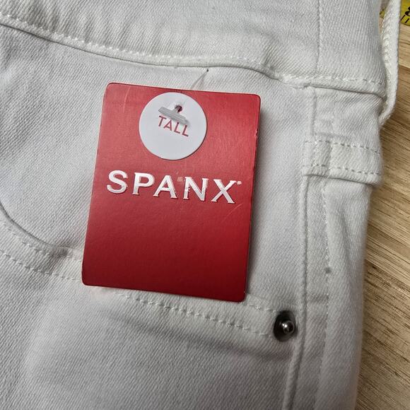 Spanx MT Tall Straight Leg Jean Pant White Pull-On Stretch Denim NWT - Picture 7 of 11